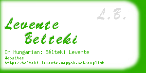 levente belteki business card
