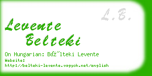 levente belteki business card